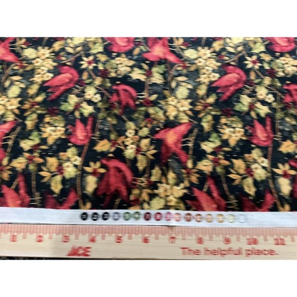 Fabric - Susan Winget "CARDINAL HOLLY" Birds, 100% Cotton - 1.50 Yards - NEW - Picture 12 of 14